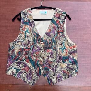 Danielle B Tapestry Vest, Size Large, Made in‎ Italy